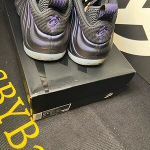 Nike Black and Purple Foamposite Sneakers